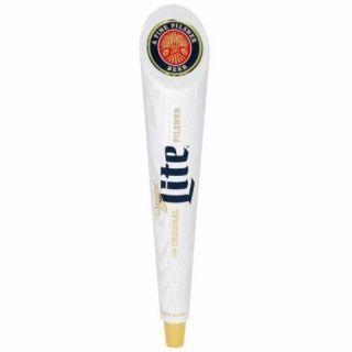 Miller Lite 12in White Washed Wood Tap Handle