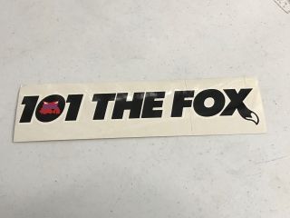 Superior Vintage Radio Station Bumper Sticker Fm 101 The Fox Kcfx Kansas City