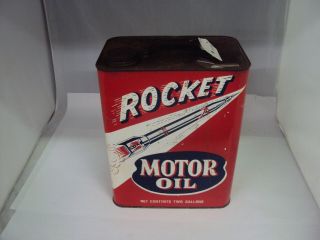 Vintage Advertising Two Gallon Rocket Service Station Oil Can 500 - Q