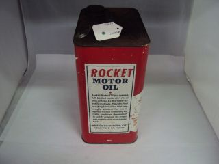 VINTAGE ADVERTISING TWO GALLON ROCKET SERVICE STATION OIL CAN 500 - Q 4