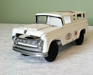 Early Marusan Toys Japan Friction Ford Ambulance Truck 50 