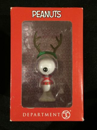 Dept 56 Figurine Peanuts Snoopy Statue Sled Dog Porcelain Xmas 4 " Reindeer