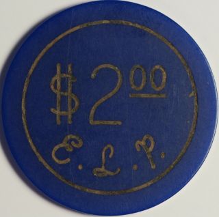 E.  L.  P.  Casino Chip Token Blue $2.  00 Havana Cuba? 4.  4 Grams Plastic 40mm Look @