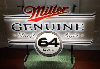 Miller Mgd Draft Light Beer Sign Fluorescent Bar Light Sign Man Cave