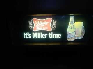 Miller High Life Beer IT ' S MILLER TIME LIGHTED Bar Sign 10.  5 