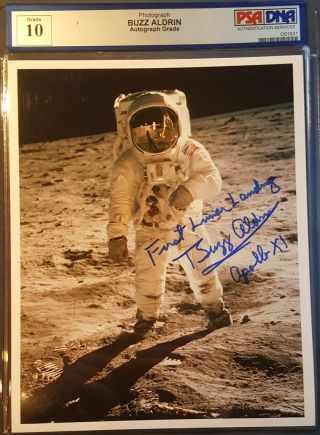 Buzz Aldrin Apollo 11 Signed Psa Gem 10 Autographed Nasa Photo 8x10