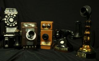 5 Vintage Jim Beam Telephone Decanters Set Of 5
