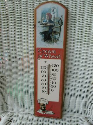 Vintage Cream Of Wheat Thermometer Wooden Wall Mount