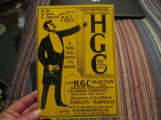 Vintage Metal Sign Hgc Medicine Injection Acme Chemical Mfg.  Co.