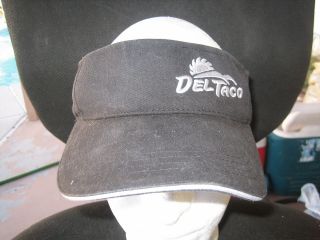 Del Taco Black Employee Visor Hat Cap Adult One Size Mexican Food Taco Bell