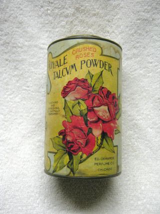 Antique Royale Talcum Powder Gerarde Country Store Tin Chicago Illinois