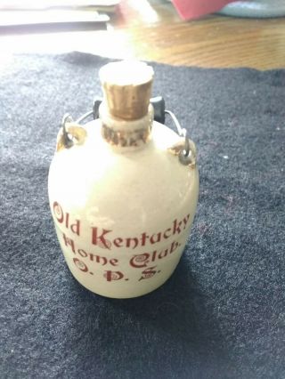 Vintage Stoneware Mini Jug.  Old Kentucky Home Club O.  P.  S.