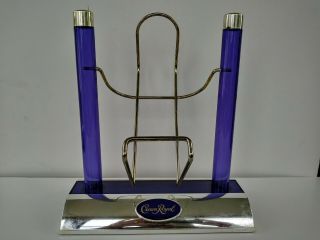 Vintage Crown Royal Swing Bottle Holder Purple With Gold Metal Cradle