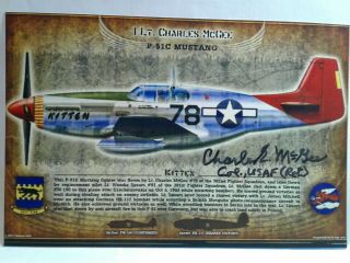 Charles Mcgee Hand Signed Autograph 4x6 Photo - Tuskegee Airmen - Ww Ii