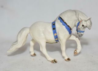 Hagen Renaker Mini Head Down Circus Pony W/blue Harness Horse Figurine