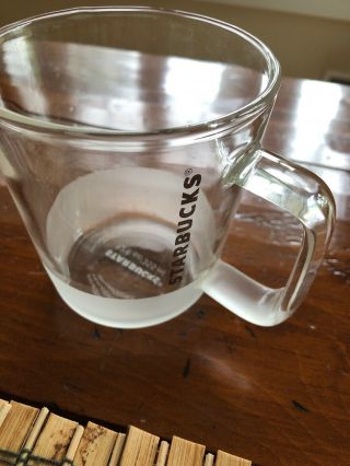 Starbucks 2016 Clear Glass Coffee Cup Mug Tea Frosted Bottom 12 Oz Collectible