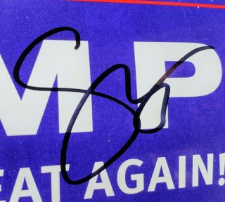 AUTOGRAPHED Donald Trump & Mike Pence Hand Signed Trump Campaign sticker MAGA 3