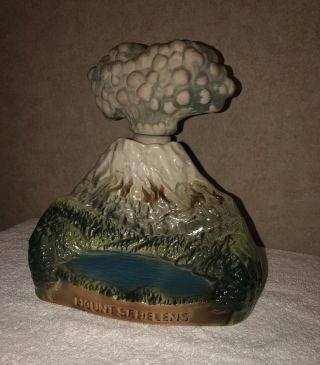 Vintage Jim Beam Mt.  St.  Helens Liquor Decanter With Vial Of Real Ashes