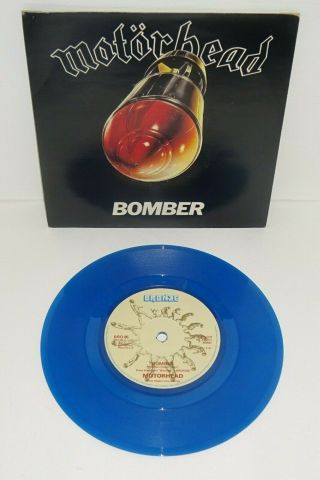 Motorhead Bomber 1979 Bronze 7 " Uk 1st Pressing Blue Vinyl.  P/s