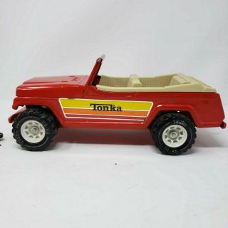 Tonka Jeepster Pressed Steel Jeep with Boat and Trailer (Red) Vintage XR - 101 2