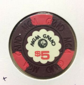 Mgm Grand (las Vegas) $5 Casino Chip.  Circa 1980 