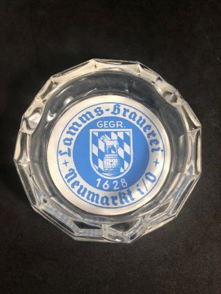 Htf Lamms - Brauerei German Brewery Beer Ashtray Clear Glass 1a