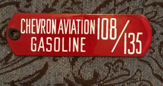 Vintage Chevron Porcelain Gasoline Sign Aviation Fuel Gas 108/135
