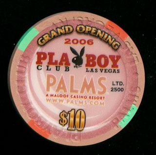 PLAYBOY CLUB PALMS CASINO $10 GRAND OPENING CHIP (C902) PLAYBOY MANSION 2