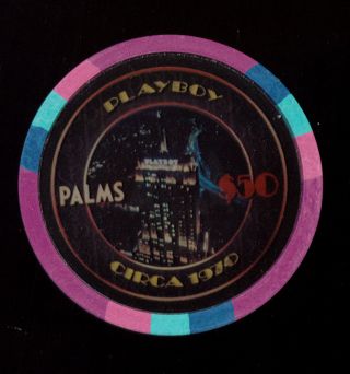 Playboy Club Palms Casino $50 Grand Opening Chip (c900) Oversized Hugh Hefner
