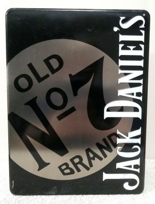 Vintage Jack Daniels Old No 7 Whisky Brand Tin W/ 2 Whiskey Glasses
