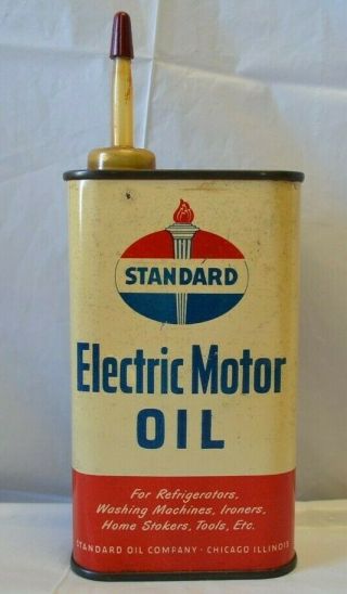 Vintage Standard Electric Motor Oil Can Standard Oil Company 1/2 Pint