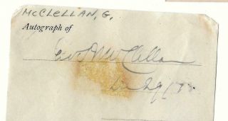 Autograph Civil War General George Mcclellan Union Army