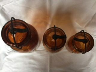Amber Globe Fruit Jar Set 2