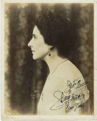 American Opera Singer,  Silent Actress Geraldine Farrar,  Autographed Studio Photo