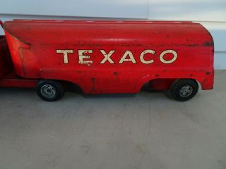 VINTAGE 1950 ' s BUDDY L Pressed Steel TEXACO Fuel Truck Old Gas Transport Toy 550 8