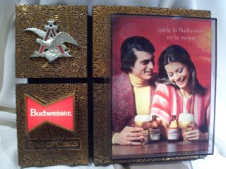 Budweiser 3d Light Up Wall Sign Spanish Advertising Retro Couple Breweriana