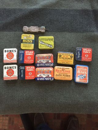 12 Vintage Fuse Box Tins Ac - Auto Accessory