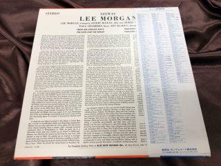 LEE MORGAN LEEWAY BLUE NOTE GXK 8133 OBI STEREO JAPAN VINYL LP 7