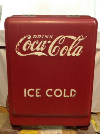 1930s Coca Cola Cooler Ice Chest With Bottle Rack And Opener