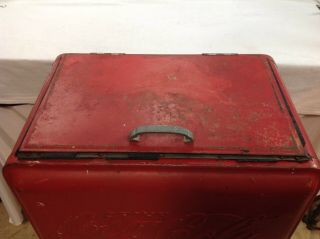 1930s Coca Cola Cooler Ice Chest With Bottle Rack And Opener 5