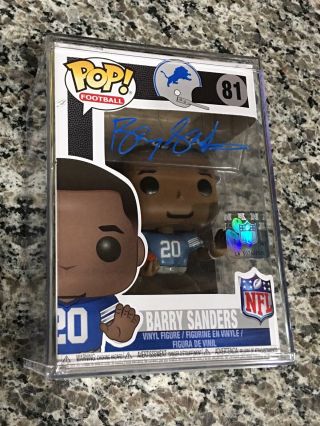 Barry Sanders Signed Funko Pop In Protector With Schwartz Sports