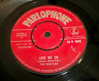 The Beatles Love Me Do - Red Parlophone 7 " Rare Sleeve 45 - R 4949,  1962 1n Pt,  Cf