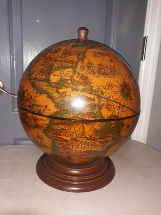 Vintage Italy Globe With Roulette And Chips Gambling Casino Game