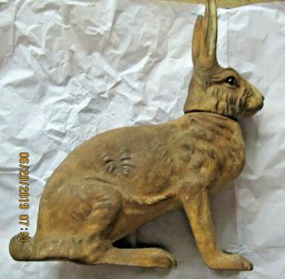 ANTIQUE GERMAN PAPER MACHE RABBIT CANDY CONTAINER - Early 1900s - - FAMLY HEIRLOOM 2