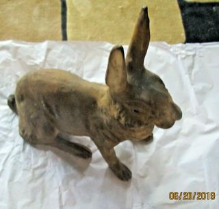 ANTIQUE GERMAN PAPER MACHE RABBIT CANDY CONTAINER - Early 1900s - - FAMLY HEIRLOOM 6