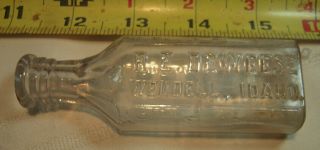 Rare Vintage Druggist Pharmacy Bottle: R.  E.  Deweese; Wendell,  Idaho