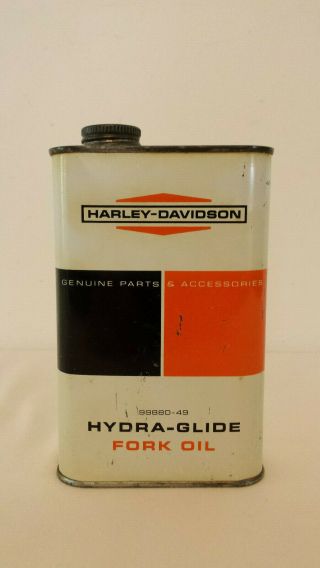 Vintage Harley - Davidson Hydra - Glide Fork Oil Metal Can Pint