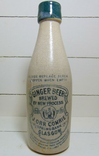 Green Lip & Print Ginger Beer - J.  Orr Comrie Of Glasgow C1900 