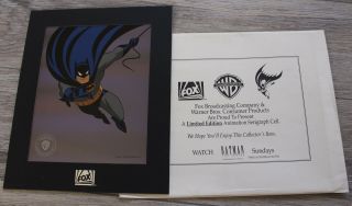 Batman Limited Edition Animation Serigraph Cell Dc 1992 Cel Fox Art Animated