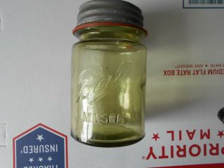 Green Pint Ball Mason Fruit Jar With Zinc Lid